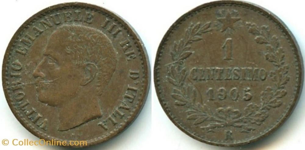 1905 Regno d'Italia, Centesimo, Roma - Vittorio Emanuele III (ex.2) monnaies monde italie 1905 regno italia centesimo roma vittorio emanuele iii ex 2