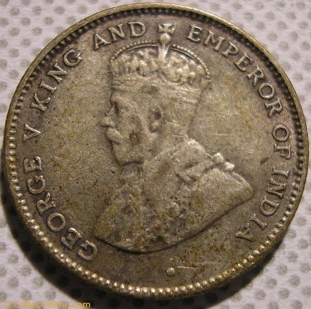 George V - 10 Cents 1916 - Straits Settlements monnaie monde malaisie george v 10 cents 1916 straits settlements