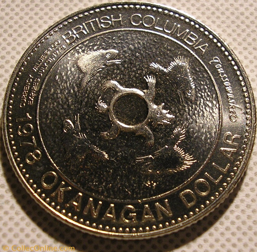 Okanagan Dollar Token 1978 - British Colombia 3 monnaie monde canadum okanagan dollar token 1978 british colombia