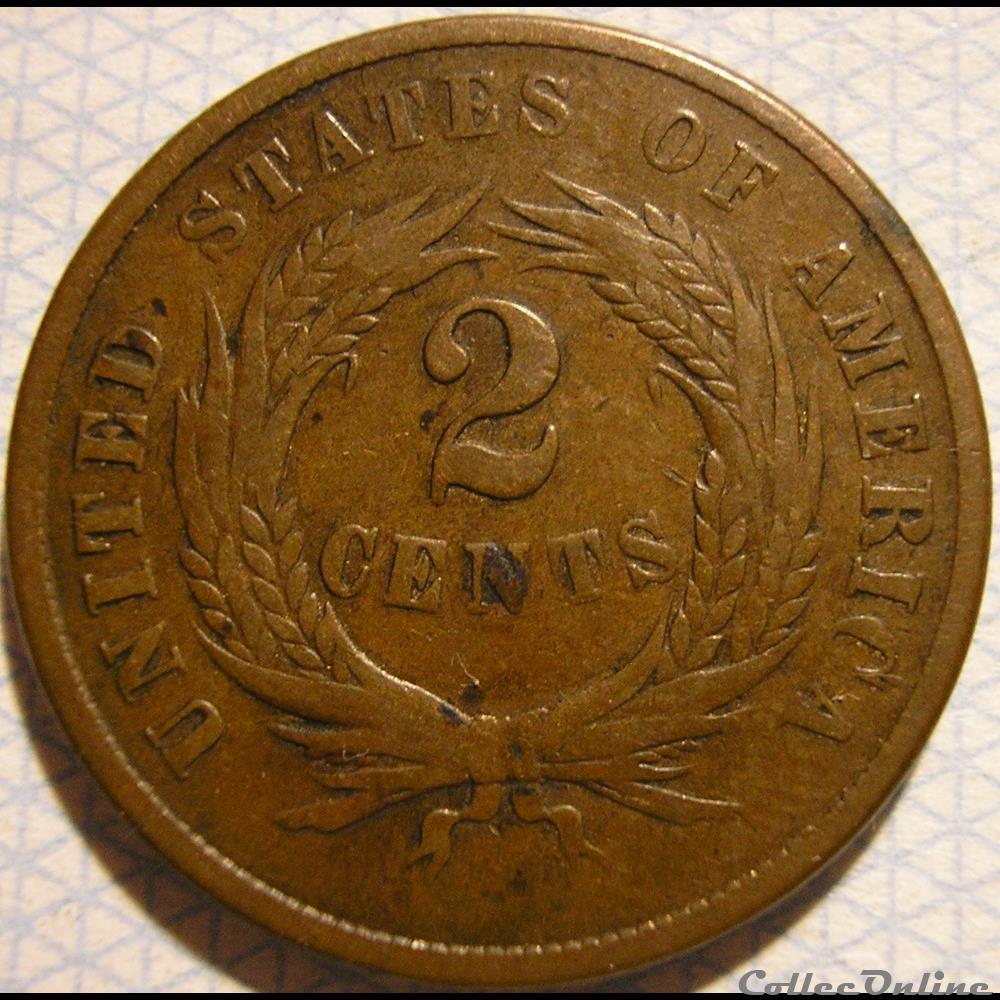 1864 Two Cents LM monnaie monde etat uni 1864 two cents lm