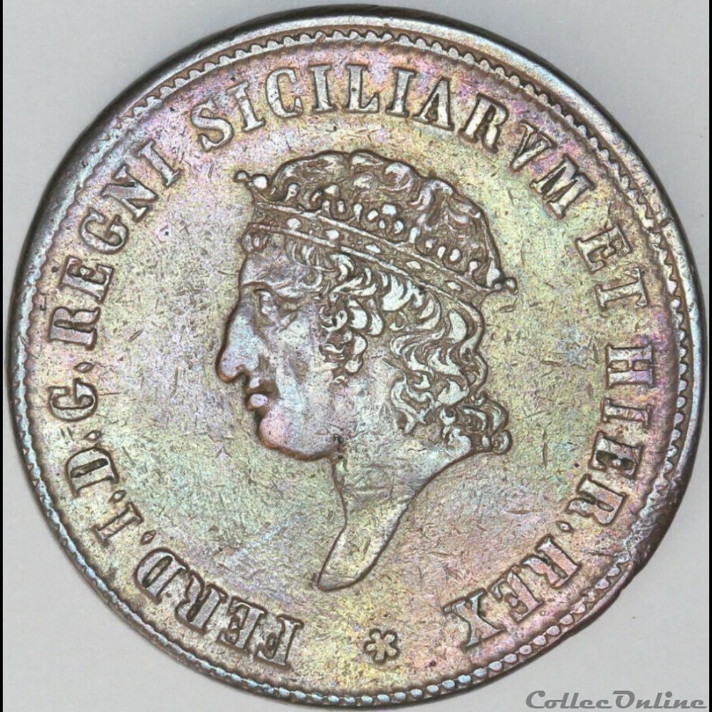 monnaie monde italie 1819 royaume des deux siciles 10 tornesi ferdinando ier de bourbon siciles
