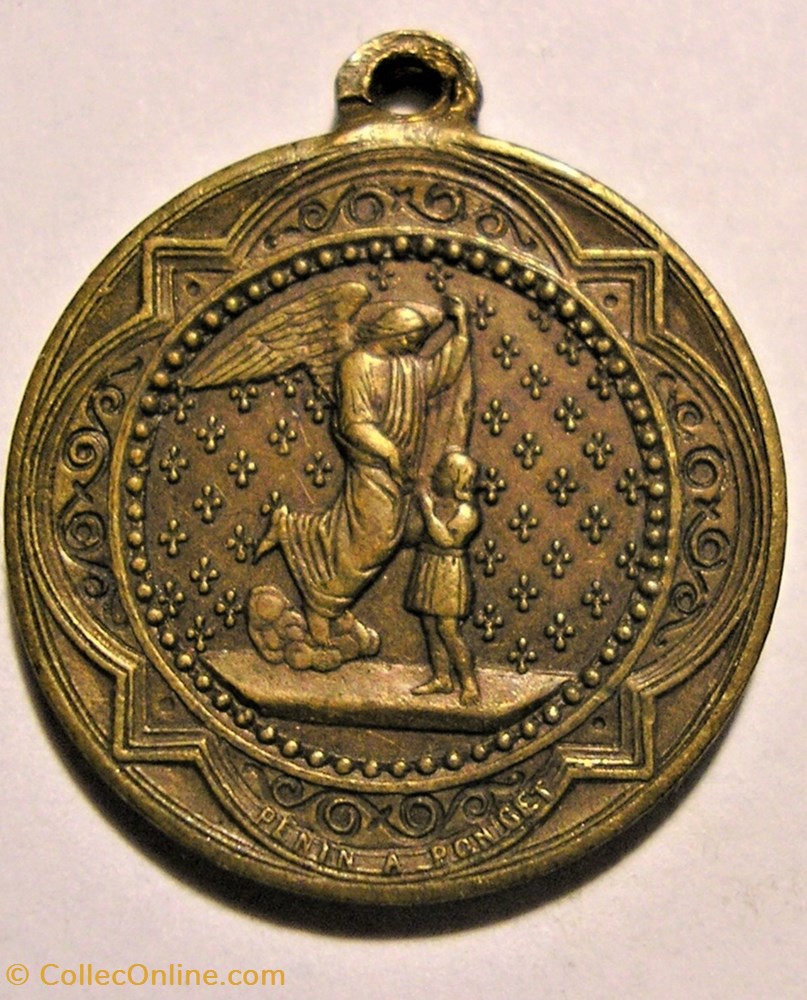 Saint Joseph - Medal by Penin-Poncet ca.1893 3 patrimoine religieux souvenir saint joseph medal by penin poncet ca 1893