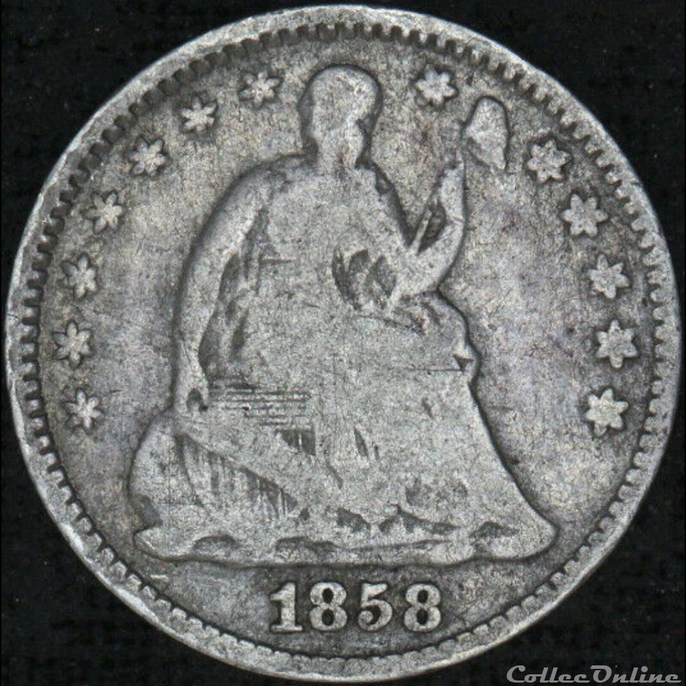 monnaies monde etats unis 1858 half dime ex 2