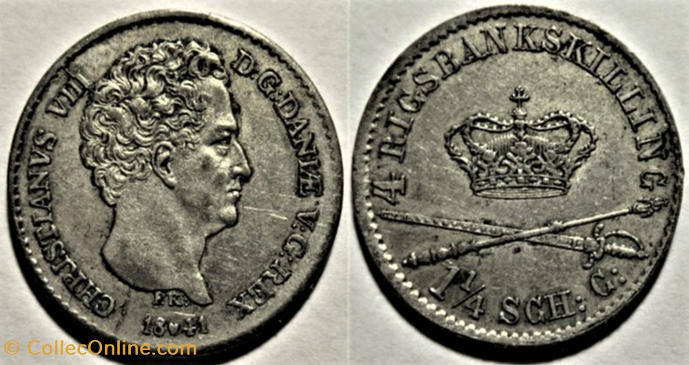 monnaies monde danemark christian viii denmark 4 rigsbankskilling 1841