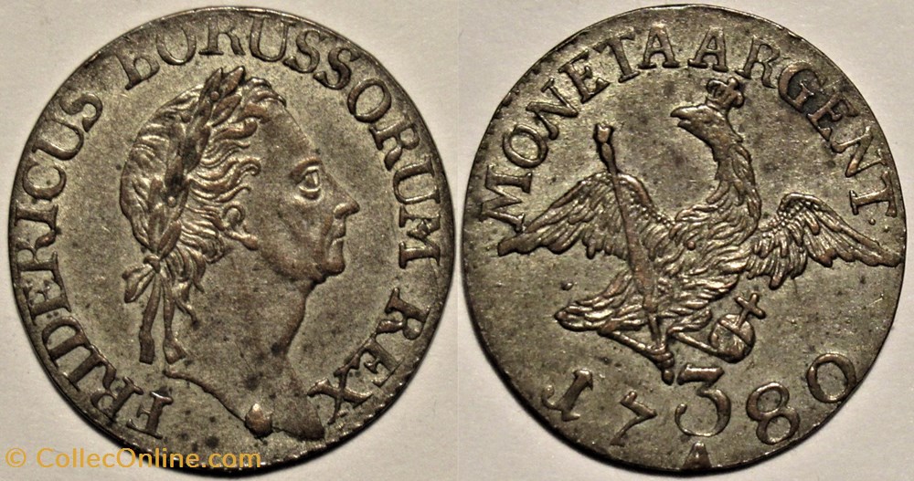 monnaies europe medievale saint empire romain germanique friedrich ii the great 3 groscher 1780 kingdom of prussia