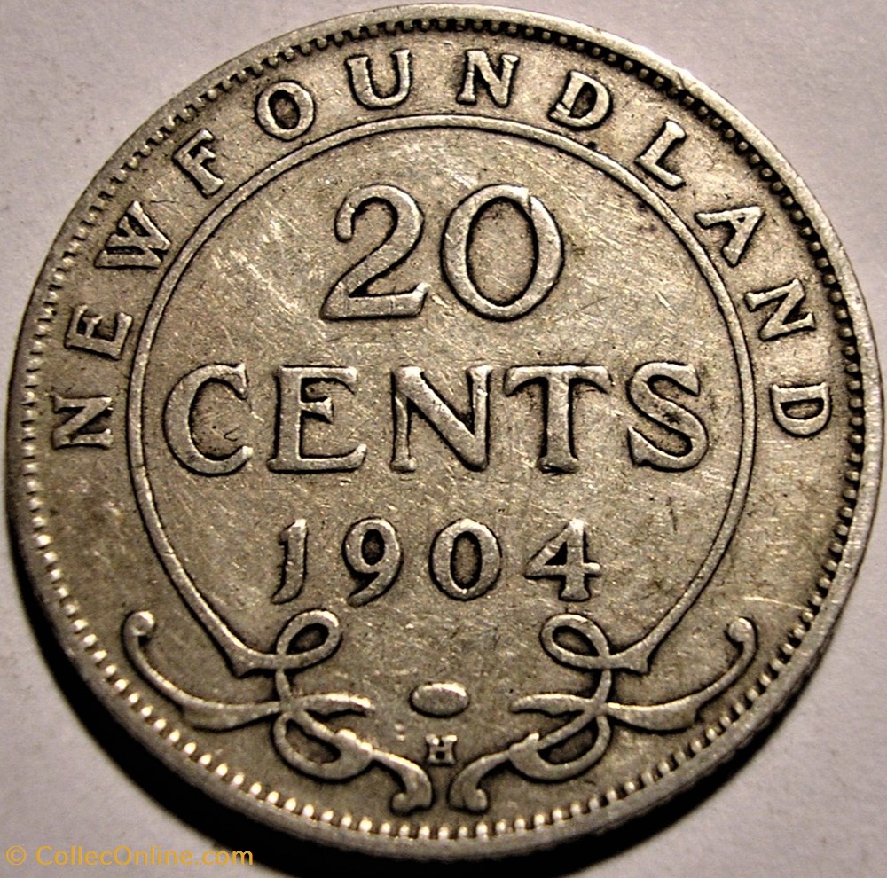 Edward VII - 20 Cents 1904 Heaton - Newfoundland monnaie monde canadum edward vii 20 cents 1904 heaton newfoundland
