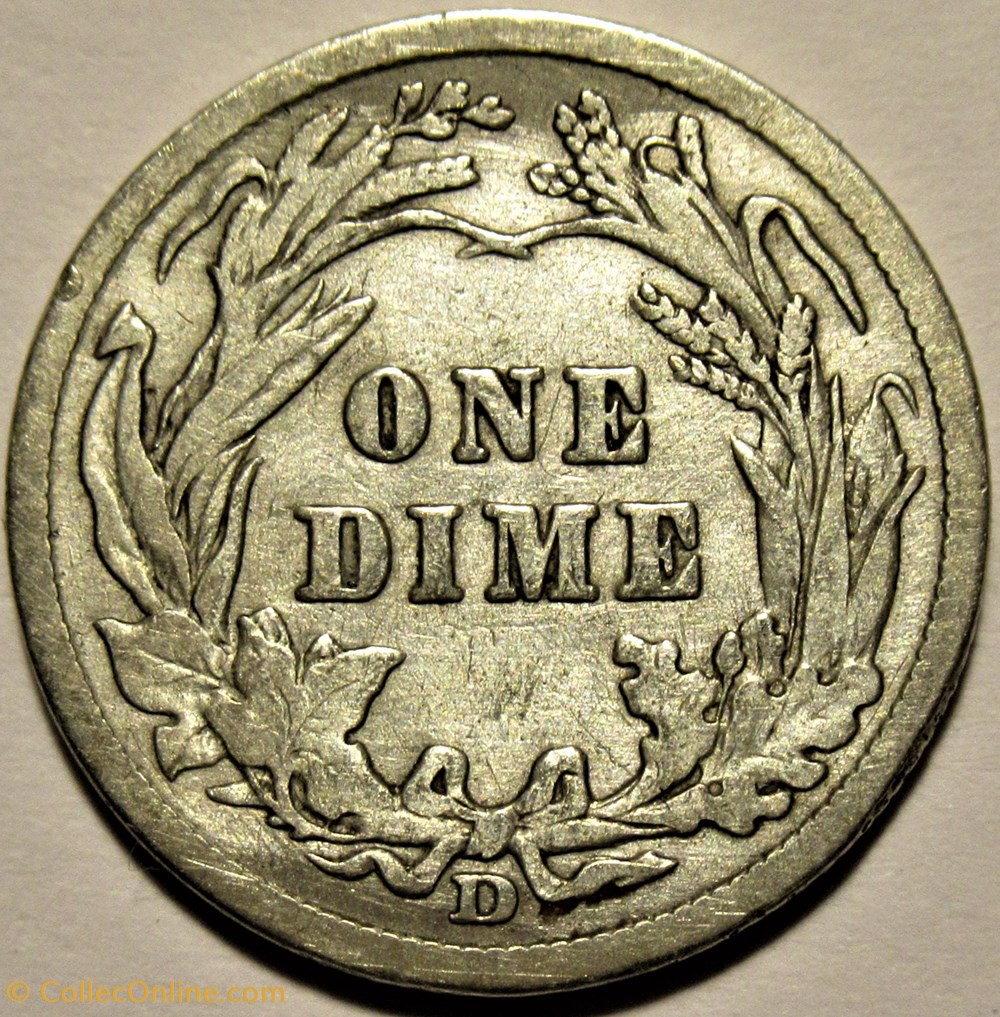 1908 Denver Dime - Repunched Date and Mintmark 2 monnaies monde etats unis 1908 denver dime repunched date and mintmark