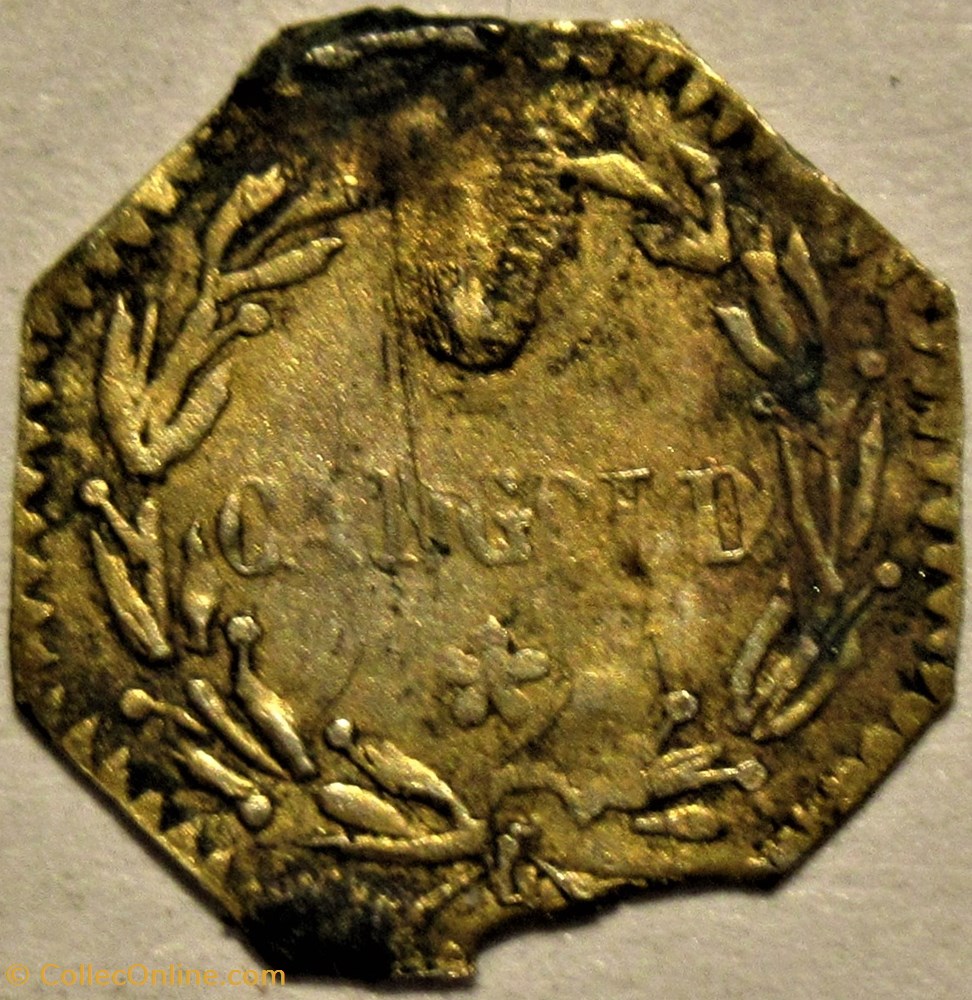 monnaies jetons mereaux california gold octagonal token quarter dollar 1881