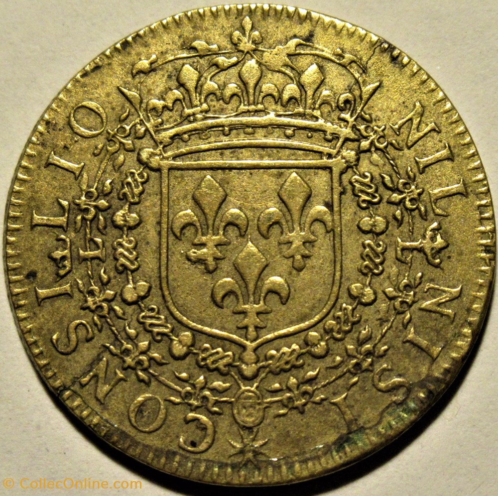 Louis XIV - c.1659, Jeton du Conseil du roi 3 monnaies paranumismatique jetons poids louis xiv c 1659 jeton du conseil du roi
