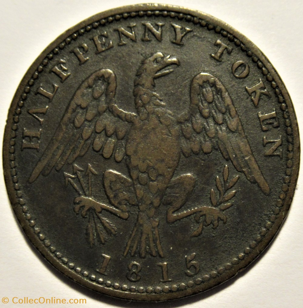 monnaies monde canada george iii halfpenny imitation token 1815 britannia eagle