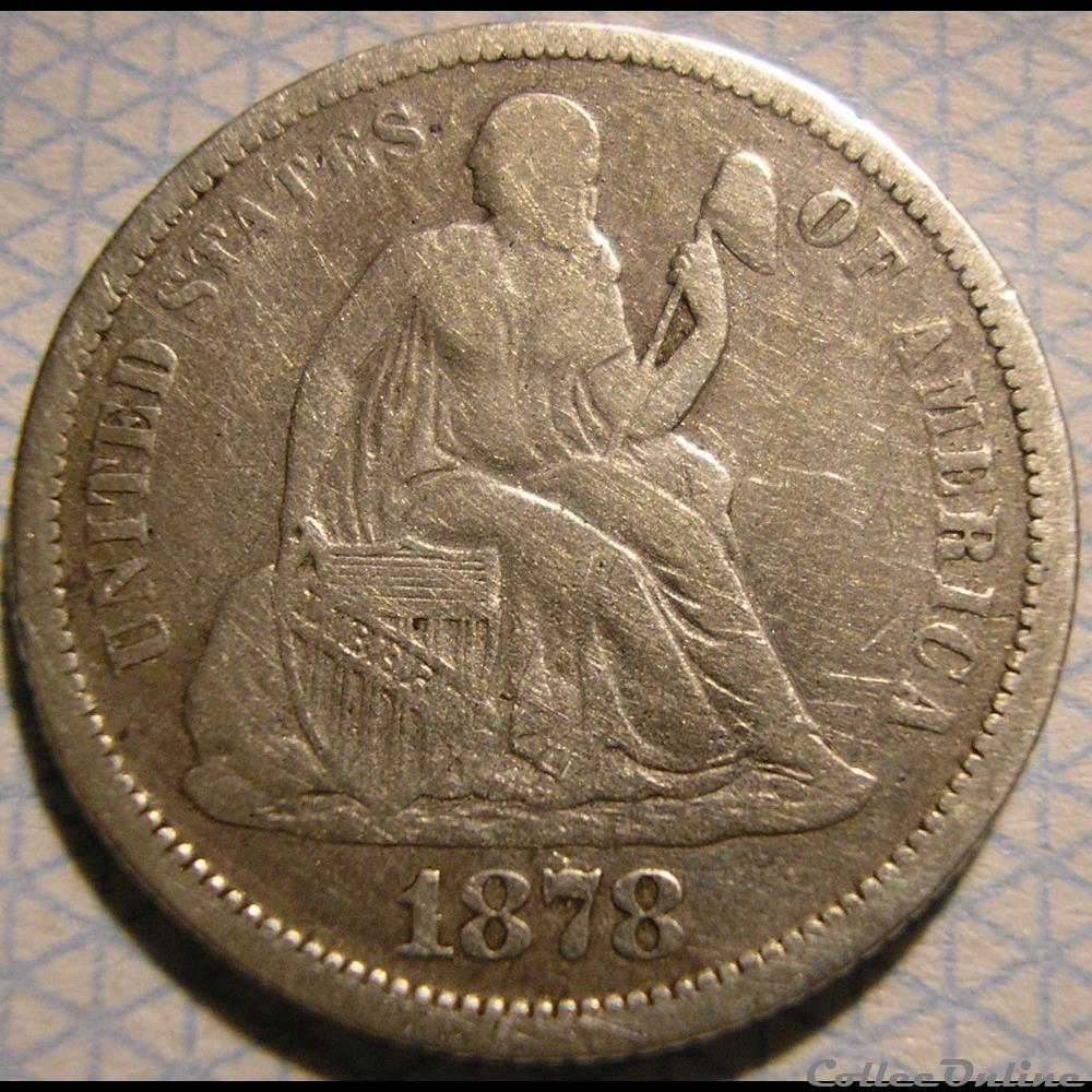 1878 Dime / 10 Cents monnaie monde etat uni 1878 dime 10 cents