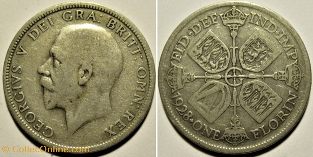 monnaies monde royaume uni george v one florin 1928 great britain