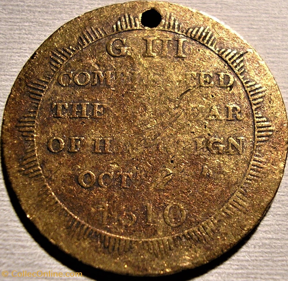 George III - Golden Jubilee Token 1810 Great Britain - Kettle & Sons 3 monnaie jeton mereaux george iii golden jubilee token 1810 great britain kettle sons