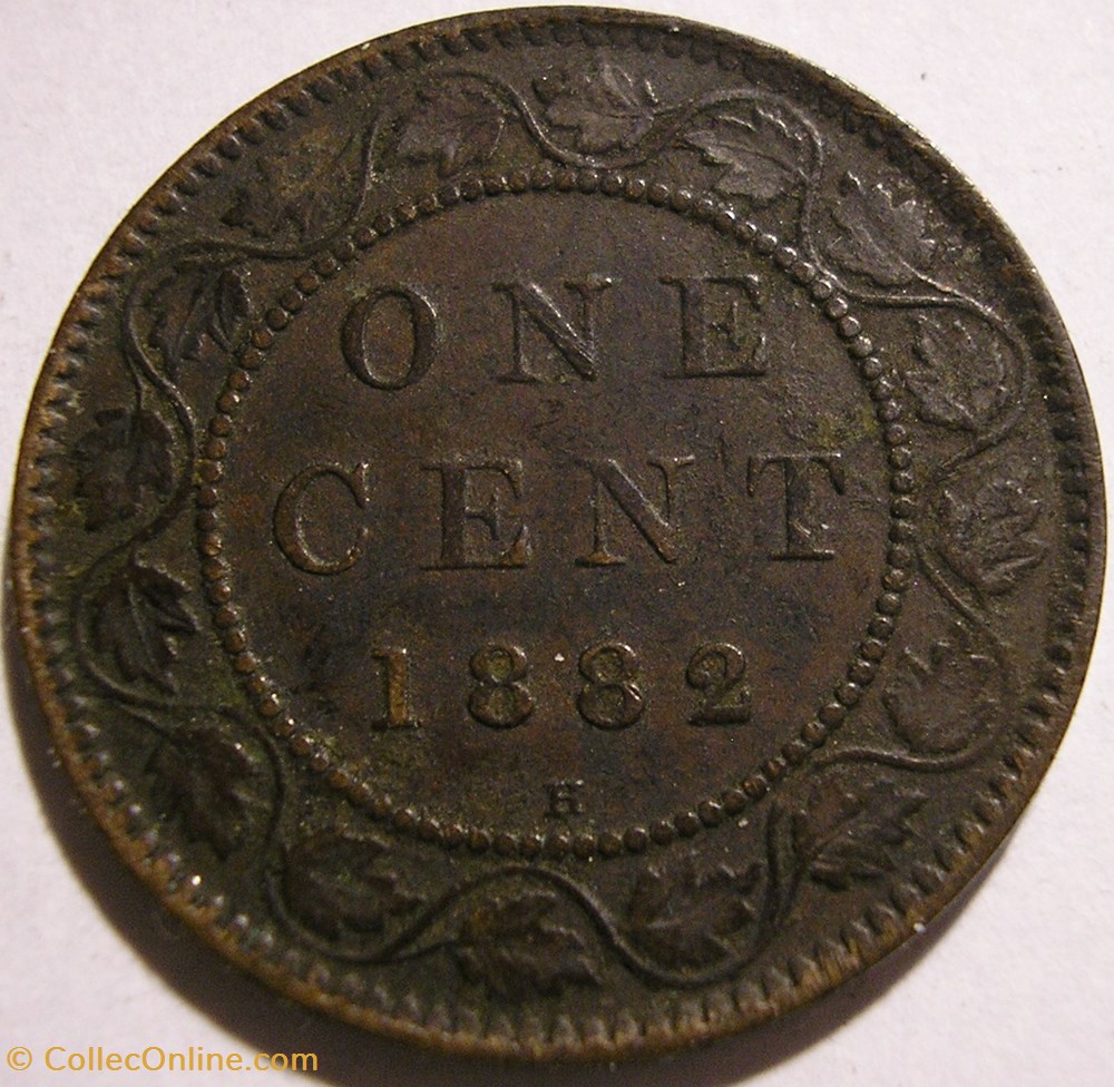 Victoria - One Cent 1882 Heaton monnaie monde canadum victoria one cent 1882 heaton