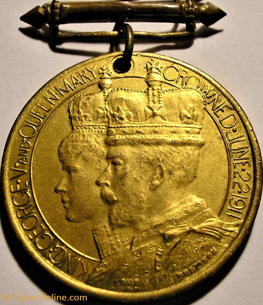 monnaie jeton mereaux george v mary 1911 coronation gilt medal north east devon england