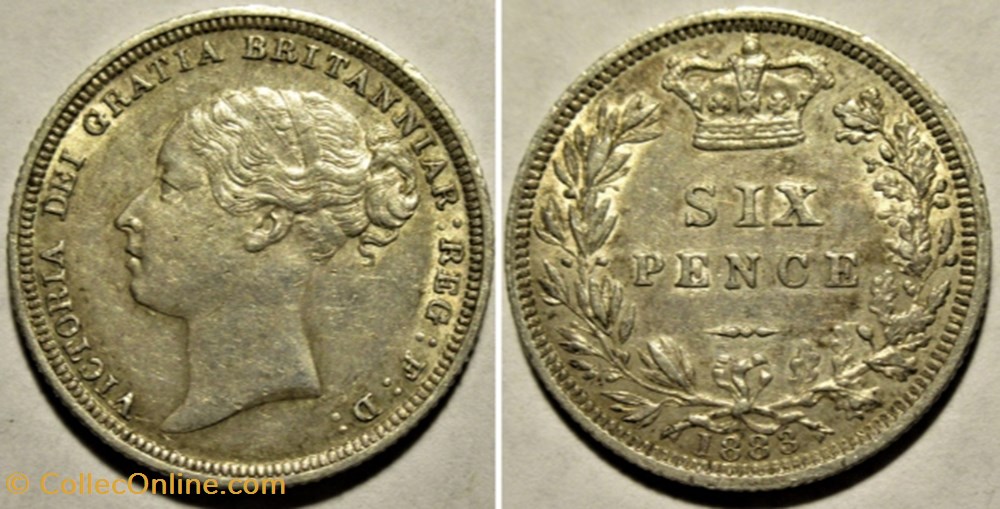 Victoria - Sixpence 1883 Kingdom of Great Britain monnaies monde royaume uni victoria sixpence 1883 kingdom of great britain