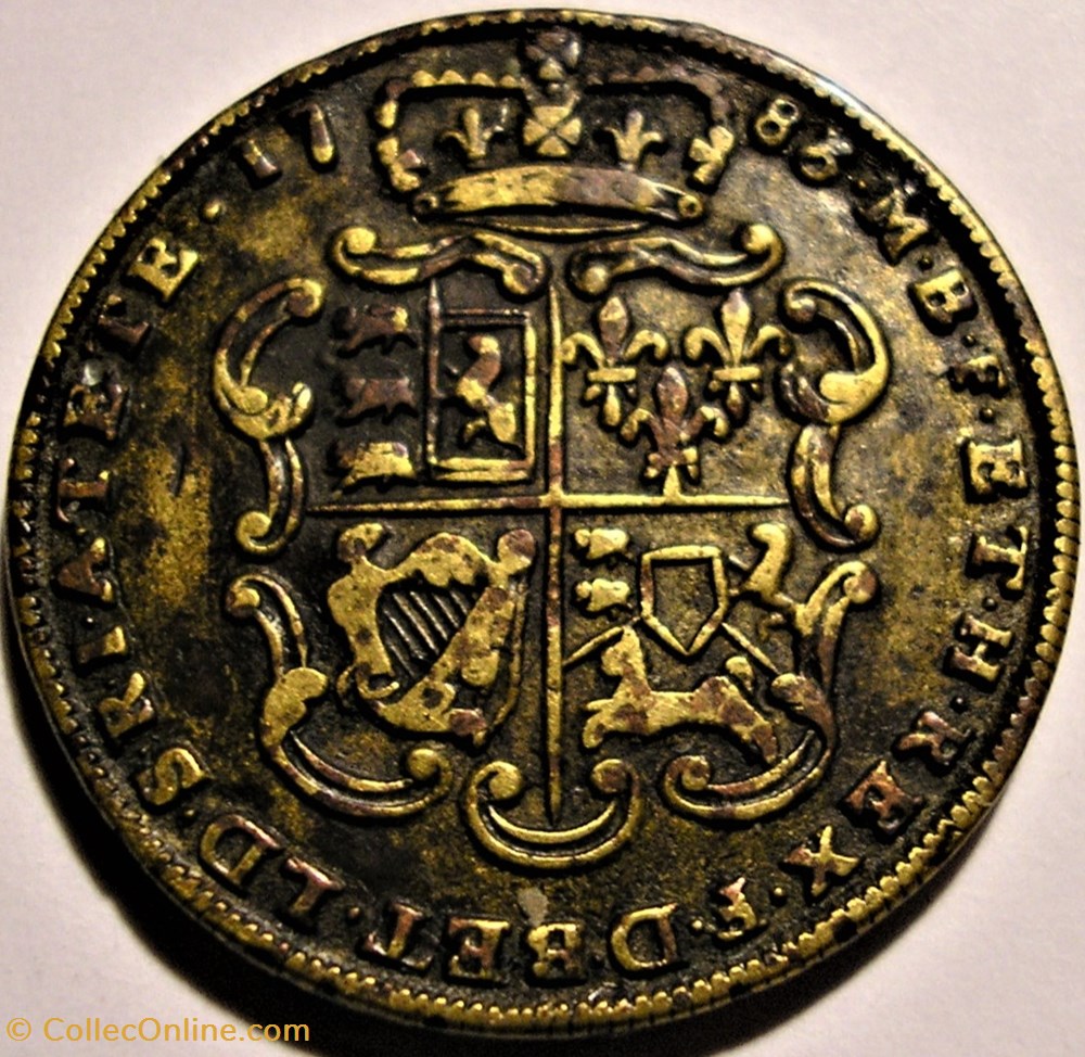 George III - Half Guinea Token 1783 - Great Britain (ex.2) 3 monnaie jeton mereaux george iii half guinea token 1783 great britain ex 2