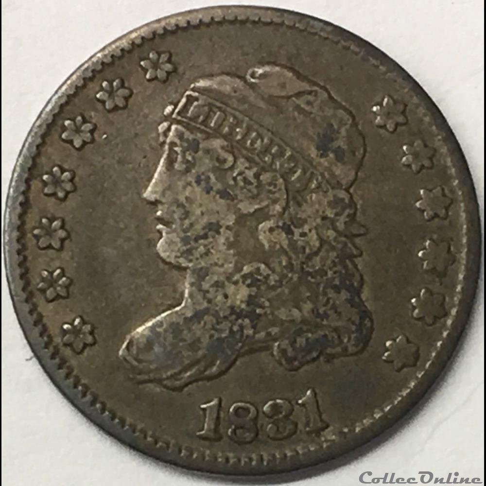 1831 Half Dime - 5 Cents (ex.2) monnaie monde etat uni 1831 half dime 5 cents ex 2