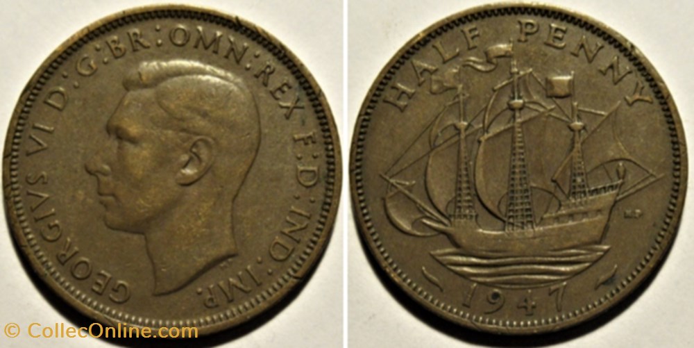 George VI - Half Penny 1947 - UK monnaies monde royaume uni george vi half penny 1947 uk