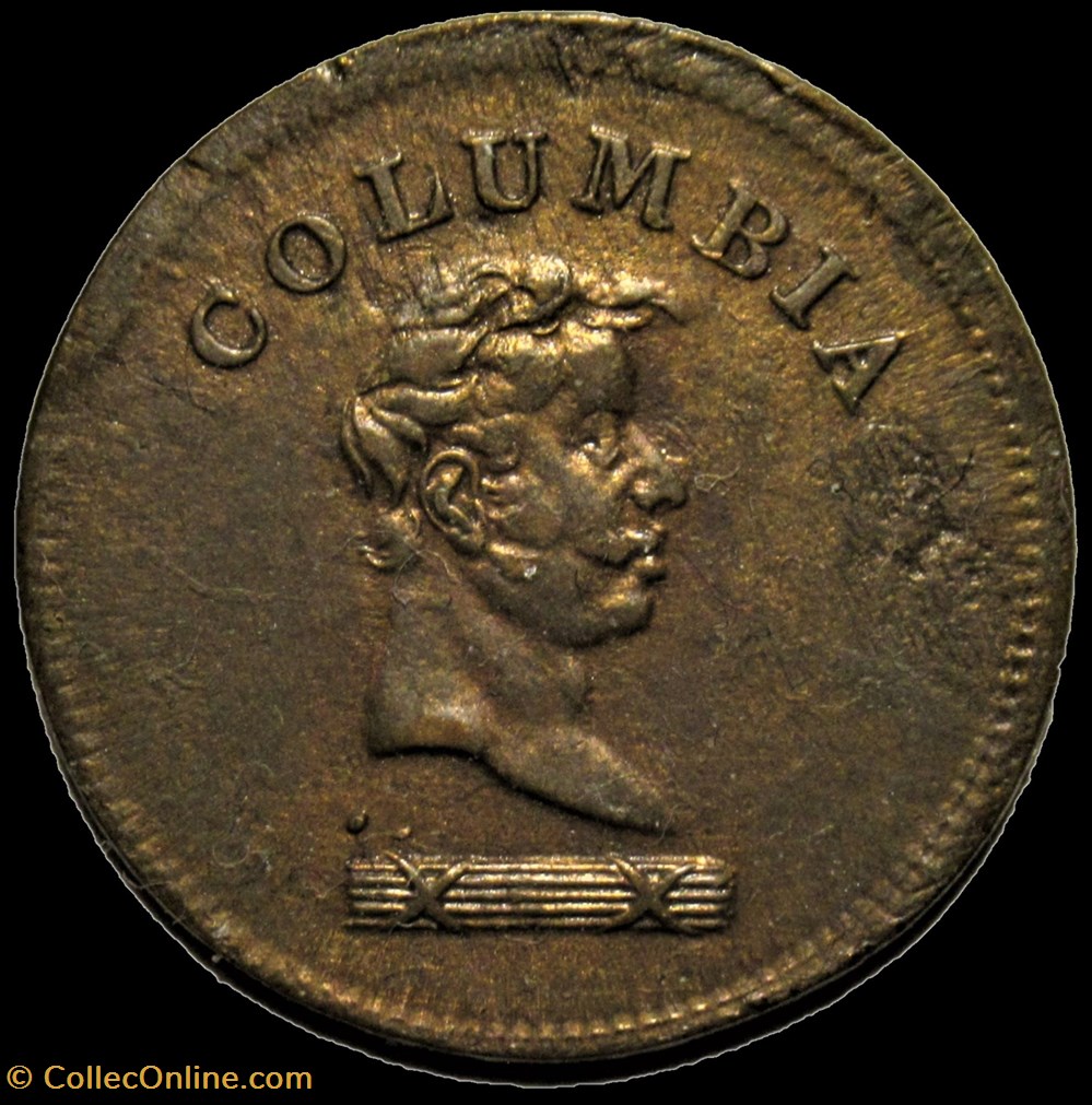 ca.1820' One Farthing Columbia (var) monnaies monde canada ca 1820 one farthing columbia var