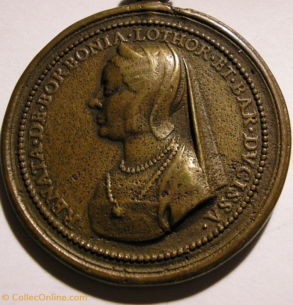 medailles france royaux noblesse antoine de lorraine renee de bourbon medaille saint urbain c 1728