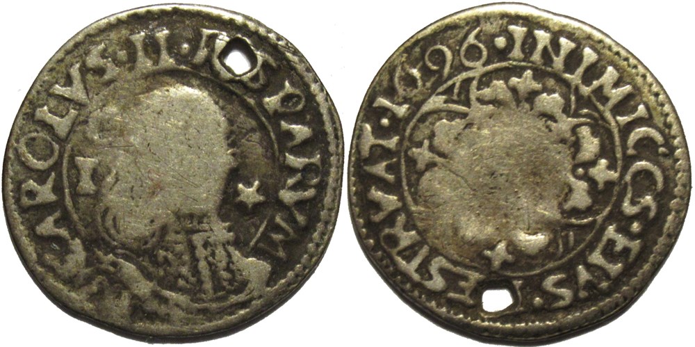 1696 Regno di Sardegna - 1 Reale, Cagliari - Carlo II monnaies europe medievale 1696 regno di sardegna 1 reale cagliari carlo ii