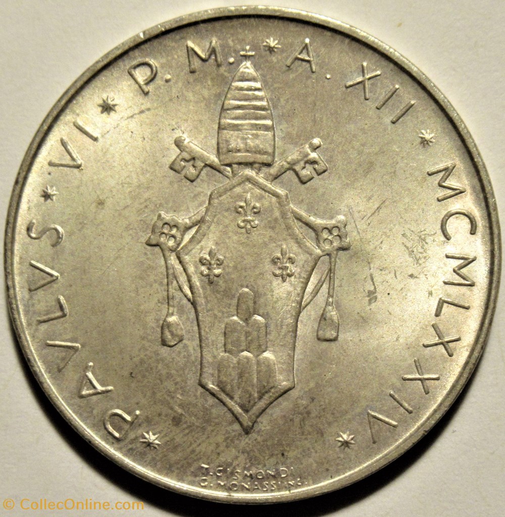 Paulus VI - 500 Lire 1974 Città del Vaticano, Roma 2 monnaies monde paulus vi 500 lire 1974 citta del vaticano roma