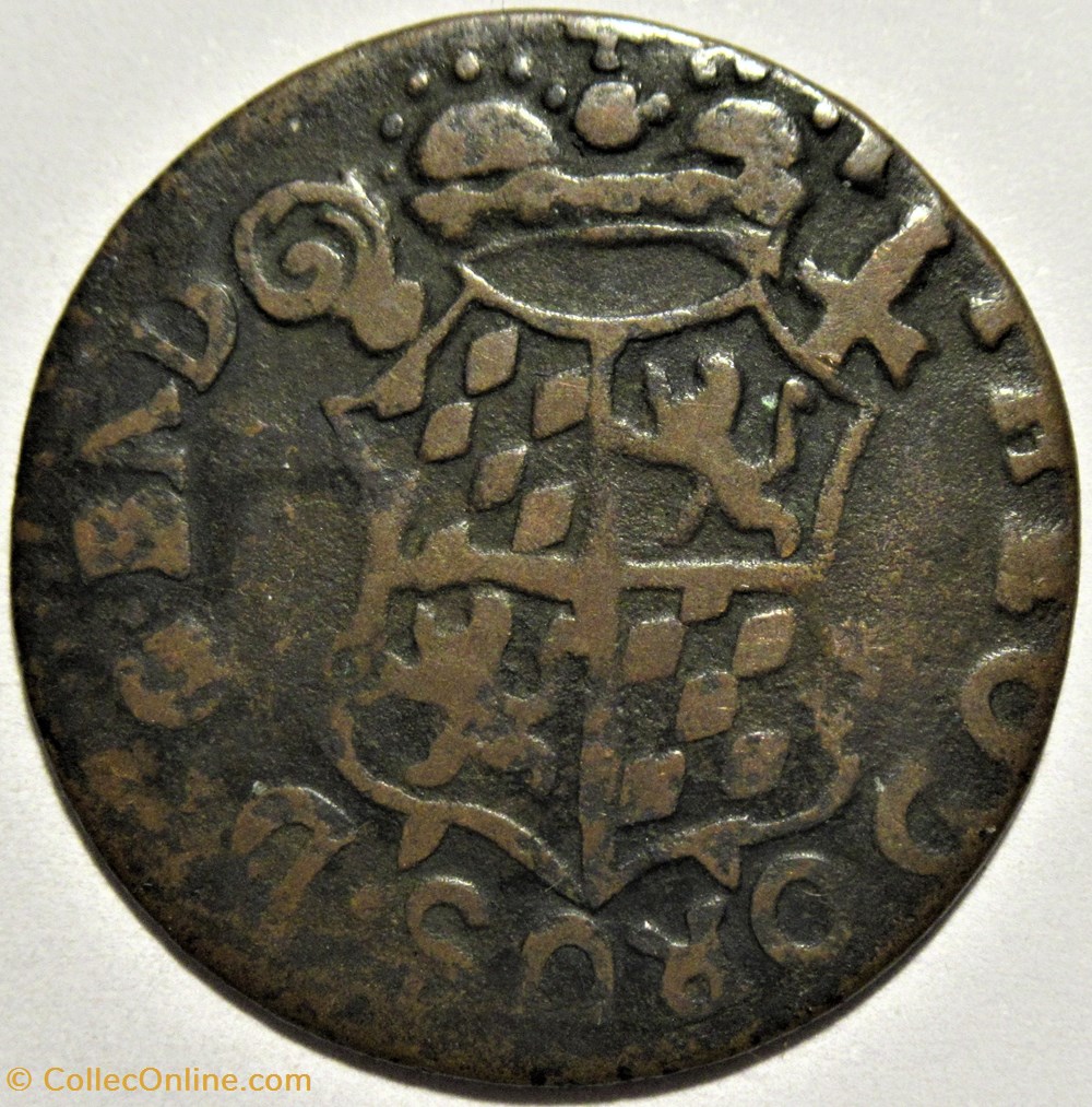 monnaies europe medievale saint empire romain germanique 1745 jean theodore de baviere 1 liard principaute de liege