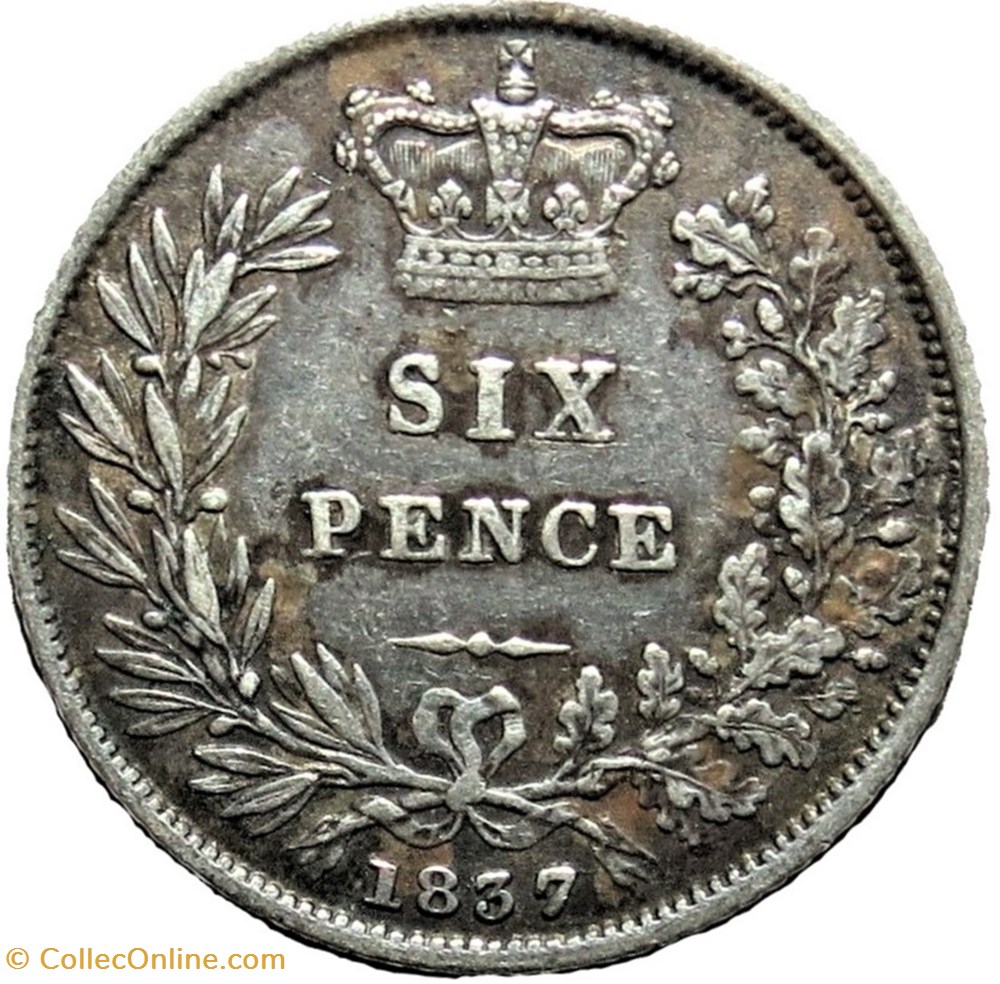 William IV - 6 Pence 1837 Kingdom of Great Britain monnaies monde royaume uni william iv 6 pence 1837 kingdom of great britain
