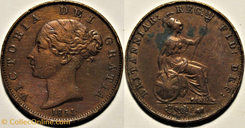 monnaies monde royaume uni victoria halfpenny 1851 kingdom of great britain