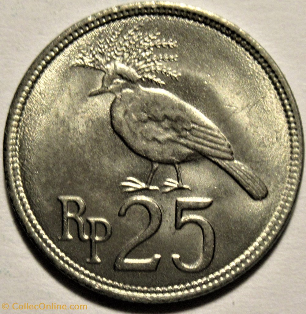 Indonesia - 25 Rupiah 1971, Goura victoria monnaies monde inde indonesia 25 rupiah 1971 goura victoria