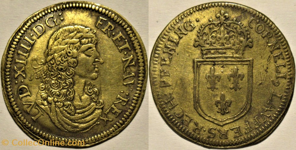 Louis XIV - c.1658, Jeton par Cornelius Lauffer monnaies paranumismatique jetons poids louis xiv c 1658 jeton par cornelius lauffer