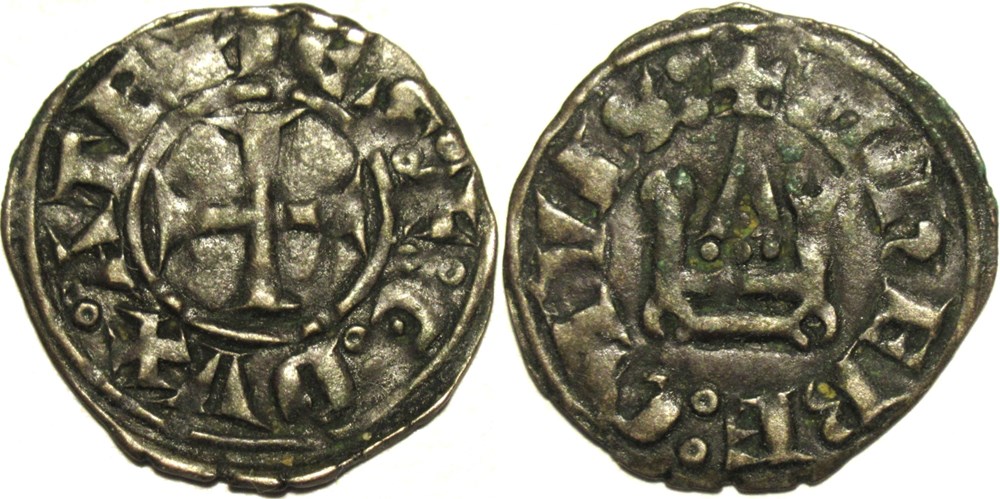 Guy II de la Roche - Denier c.1294-1308 - Duché d'Athènes monnaies europe medievale etats latins orient guy ii de la roche denier c 1294 1308 duche athenes