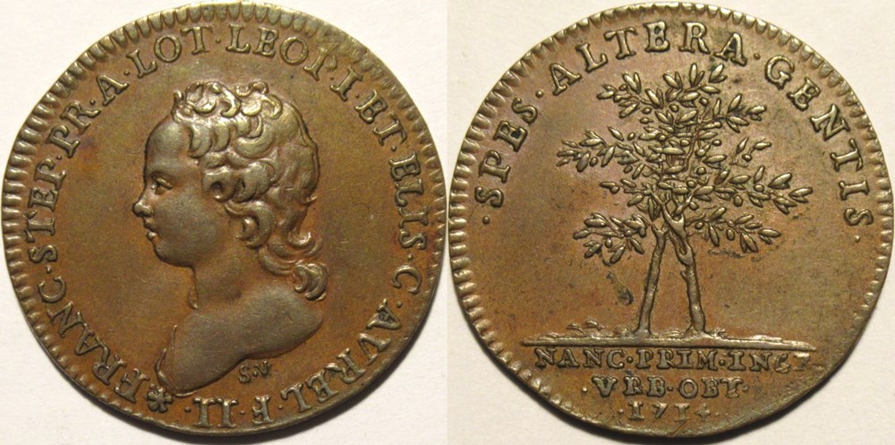 François III de Lorraine - 1714, Jeton de Nancy, par Saint Urbain monnaies paranumismatique jetons poids francois iii de lorraine 1714 jeton de nancy par saint urbain