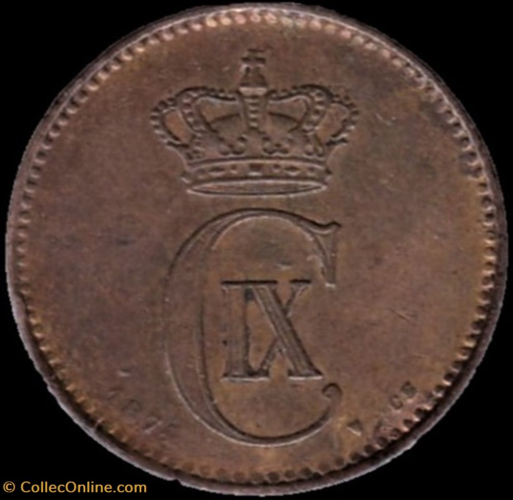 Christian IX Denmark - 2 Øre 1874 monnaies monde danemark christian ix denmark 2 re 1874