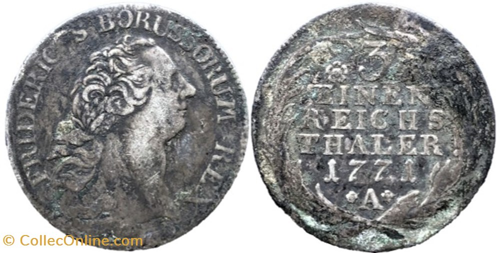 Friedrich II the Great - 1/3 Reichsthaler 1771 Berlin, Kingdom of Prussia monnaies europe medievale saint empire romain germanique friedrich ii the great 1 3 reichsthaler 1771 berlin kingdom of prussia