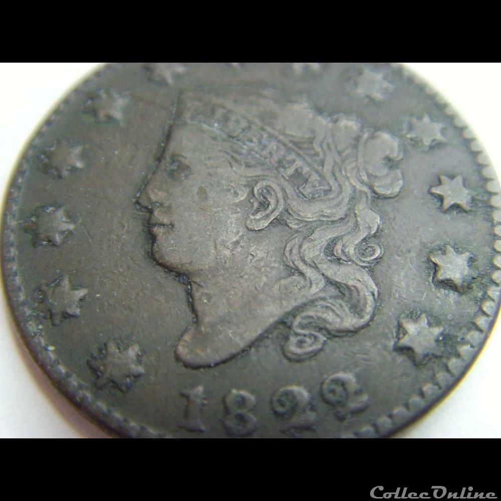 monnaie monde etat uni 1822 one cent