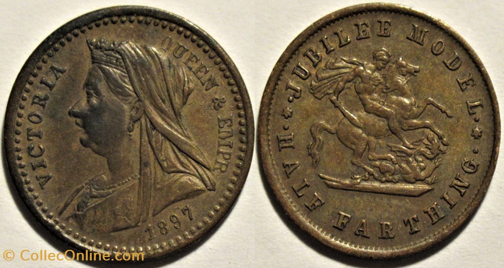 Victoria - Half Farthing 1897 Jubilee Model Token monnaies paranumismatique jetons poids victoria half farthing 1897 jubilee model token