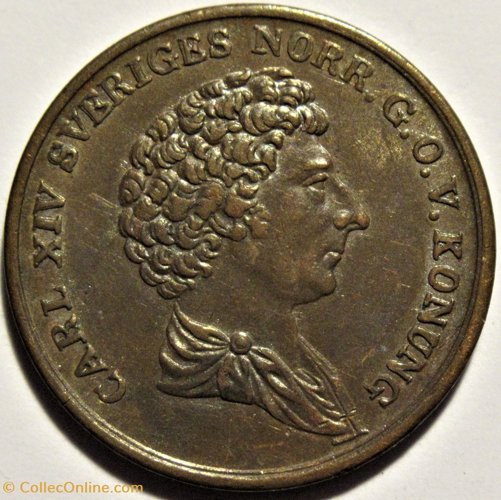 Sweden - Karl XIV Johan - 1/6 Skilling 1832 4 monnaies monde suede sweden karl xiv johan 1 6 skilling 1832