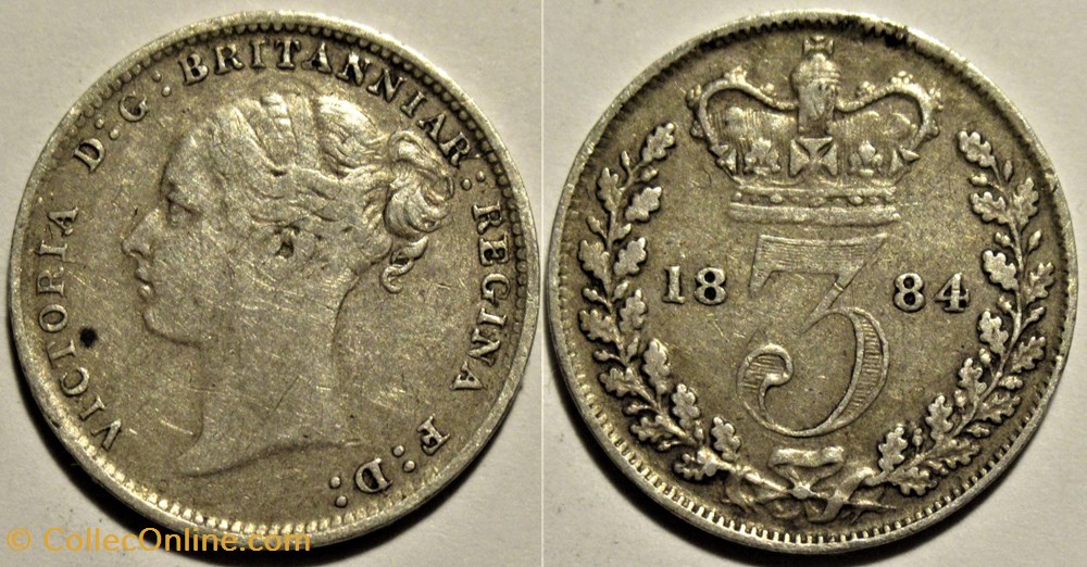 monnaies monde royaume uni victoria 3 pence 1884 kingdom of great britain