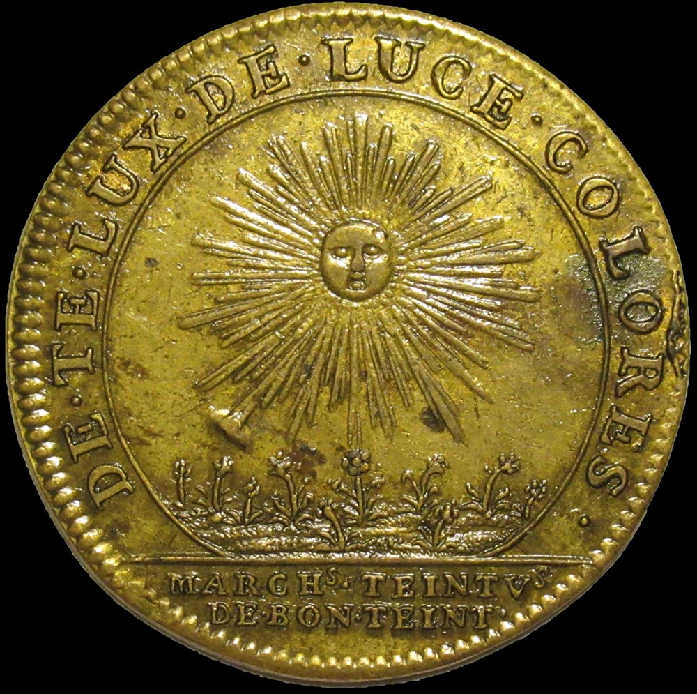 Louis XIV - c.1698 Jeton Corporation des Marchands Teintutiers monnaies paranumismatique jetons poids louis xiv c 1698 jeton corporation des marchands teintutiers