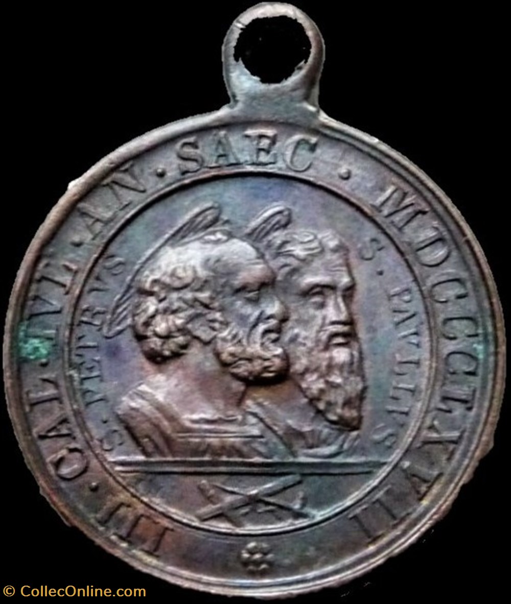 medailles religieuses pius ix saints peter and paul martyrdom day medalet 1867 rome vatican