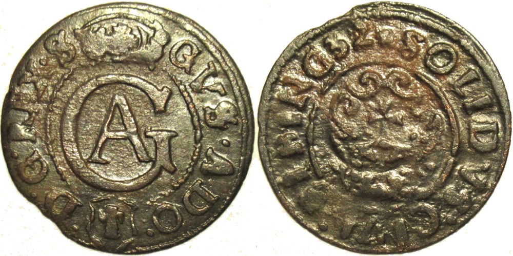 monnaies monde pologne gustav ii adolf of sweden 1 szelag 1632 city of elblag