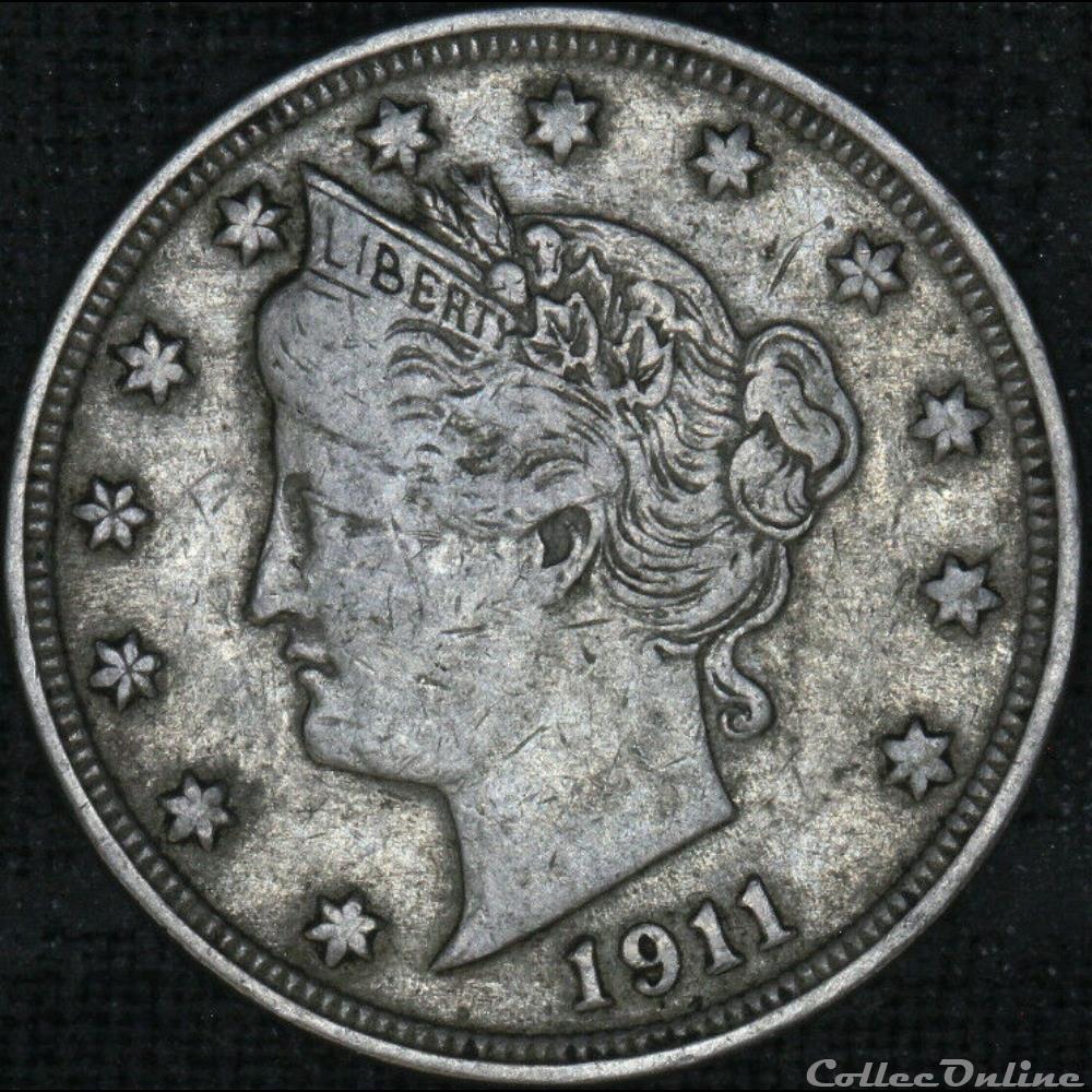 1911 5 Cents monnaies monde etats unis 1911 5 cents