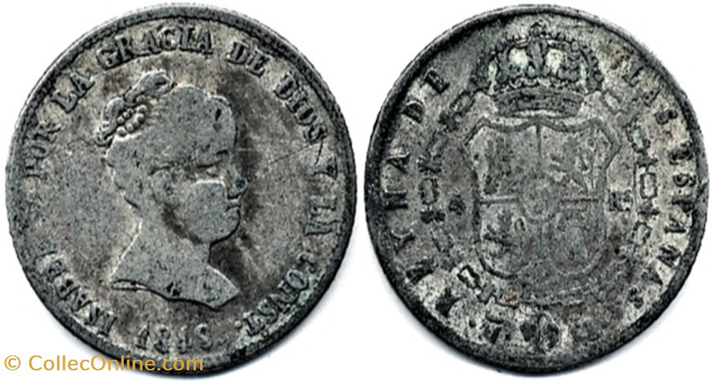 1848 Madrid - 4 Reales - Isabel II de España monnaies monde espagne 1848 madrid 4 reales isabel ii de espana