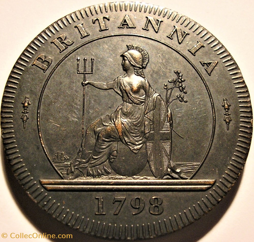 monnaie jeton mereaux george iii pattern two pence cartwheel 1798 great britain