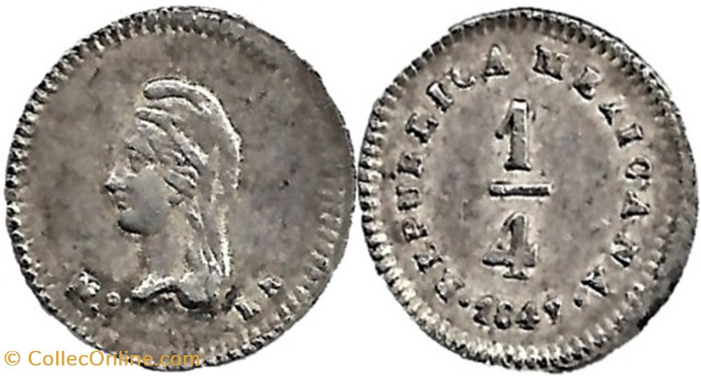 monnaies monde mexique mexico 1 4 real 1842 mo 1st republic