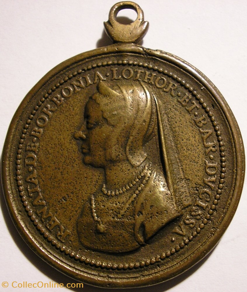 medailles france royaux noblesse antoine de lorraine renee de bourbon medaille saint urbain c 1728