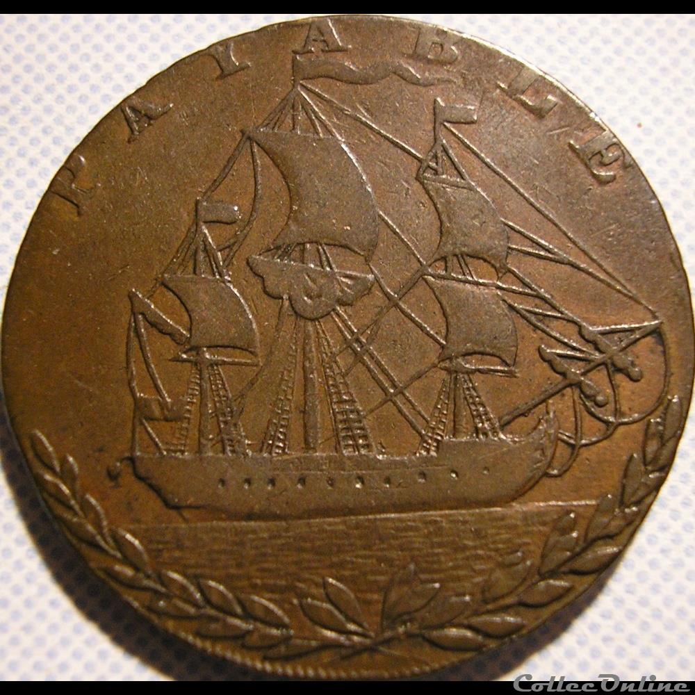 1794 HalfPenny - Portsea, Hampshire monnaies monde royaume uni 1794 halfpenny portsea hampshire