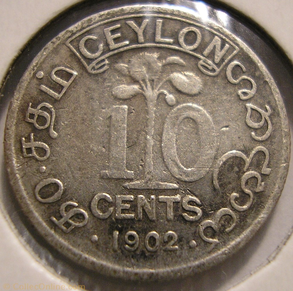 Edward VII - 10 Cents 1902 - Ceylon monnaie monde sri lanka edward vii 10 cents 1902 ceylon